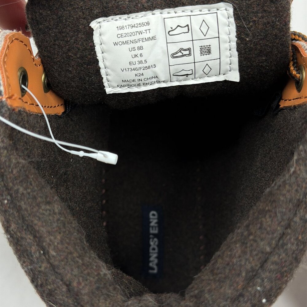 Lands' End Dakota Waterproof Insulated Duck Lace-Up Boots Hazelnut Tan Sz 8 NWT - Picture 9 of 10